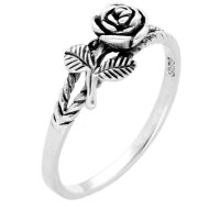 Rose Ring Silber 925 Damen floral Blume viTalisman