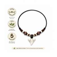 Surferkette mit Naturzahn und Naturperlen &ndash; verstellbarer Beach-Schmuck