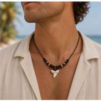 Unisex Surferkette mit maritimem Naturanh&auml;nger &ndash; Verstellbare Halskette im Beach-Style &ndash; 2 Varianten