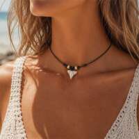Unisex Surferkette mit Ocean-Anh&auml;nger &amp; Holzperlen | Verstellbare Baumwollkette | 3 Farbvarianten