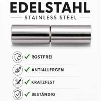 Edelstahl Halsreif Omega Kette &ndash; Bajonettverschluss &ndash; Silber oder Schwarz &ndash; Verschiedene L&auml;ngen