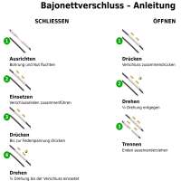 Edelstahl Halsreif Omega Kette &ndash; Bajonettverschluss &ndash; Silber oder Schwarz &ndash; Verschiedene L&auml;ngen