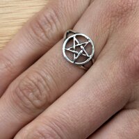 Pentagramm Pentakel Damenring 925 Sterling Silber...