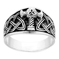 Thors Hammer Molnir keltischer 925 Sterling Silber Ring, Bandring  msr7