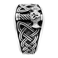 Thors Hammer Molnir keltischer 925 Sterling Silber Ring,...