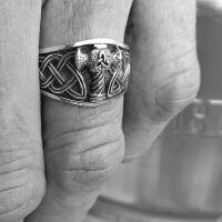 Thors Hammer Molnir keltischer 925 Sterling Silber Ring, Bandring  msr7