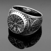Vegvisir keltischer Kompass  925 Sterling Silber Ring, Siegelring  msr16