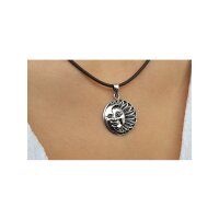 viTalisman Unisex Amulett aus 925 Sterling Silber Kette Anh&auml;nger Sonne Mond ma6-30