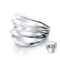 Damenring 925 Sterling Silber matt weiß –...
