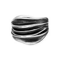 Damen Ring 925 Silber Falten dunkel Oxidiert viTalisman