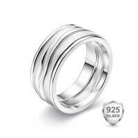 Damenring 925 Sterling Silber matt – Breiter...
