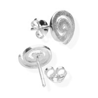 viTALISMAN Damen Ohrringe 925 Silber - Ohrstecker Spirale geb&uuml;rstet, Silver Stud Earrings Ohrring Sterling f&uuml;r Frauen 23043