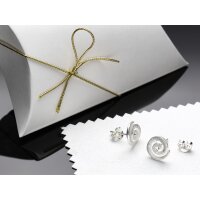 viTALISMAN Damen Ohrringe 925 Silber - Ohrstecker Spirale geb&uuml;rstet, Silver Stud Earrings Ohrring Sterling f&uuml;r Frauen 23043