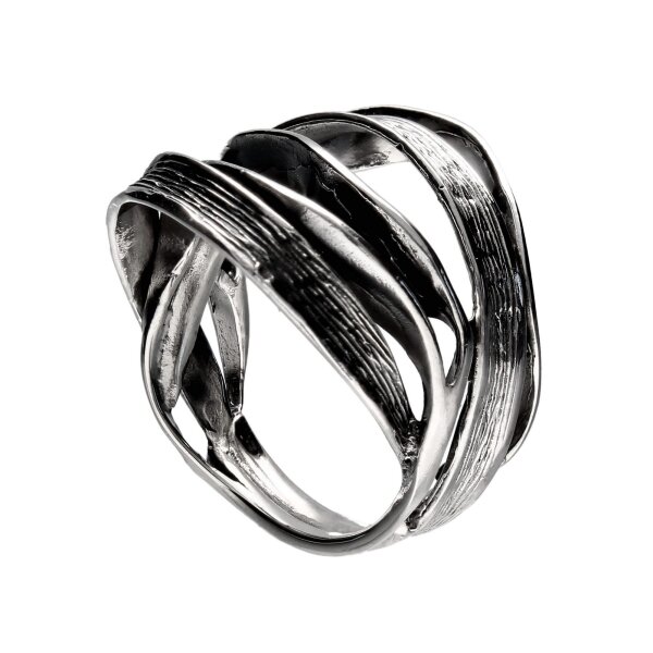 viTalisman Damen Ring 925 Sterling Silber dunkel oxidiert sr-2