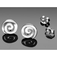 viTALISMAN Damen Ohrringe 925 Silber - Ohrstecker Silber 925 Spirale gl&auml;nzend poliert mattiert Ohrring Sterling - vari23