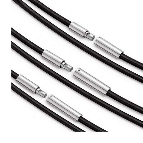 Lederband Kette mit Edelstahl Bajonettverschluss – Lederkette für Anhänger Damen & Herren