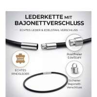 Lederband Kette mit Edelstahl Bajonettverschluss &ndash; Lederkette f&uuml;r Anh&auml;nger Damen &amp; Herren