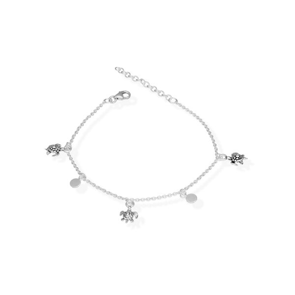 925 Silber Armkette Schildkröten Charm Damen-Armband Armkettchen ak45