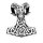 viTalisman Unisex Amulett Kettenanhänger keltisch Mjölnir - Thors Hammer aus 925 Sterling Silber geschwärzt 36021