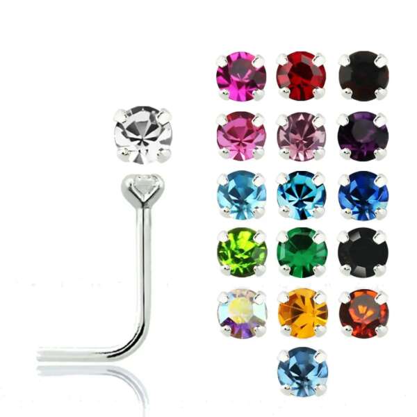 925 Silber Nasenstecker mit Zirkonia rund – filigraner Damen Nasenschmuck elegant & funkelnd
