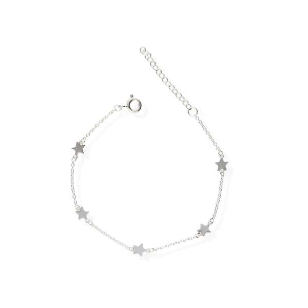 Fußkettchen Silber 925 Damen Sterne Fußkette