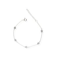 925 Silber Fu&szlig;kette Stern Sterne Charm Damen Fu&szlig;band Fu&szlig;kettchen Fk56