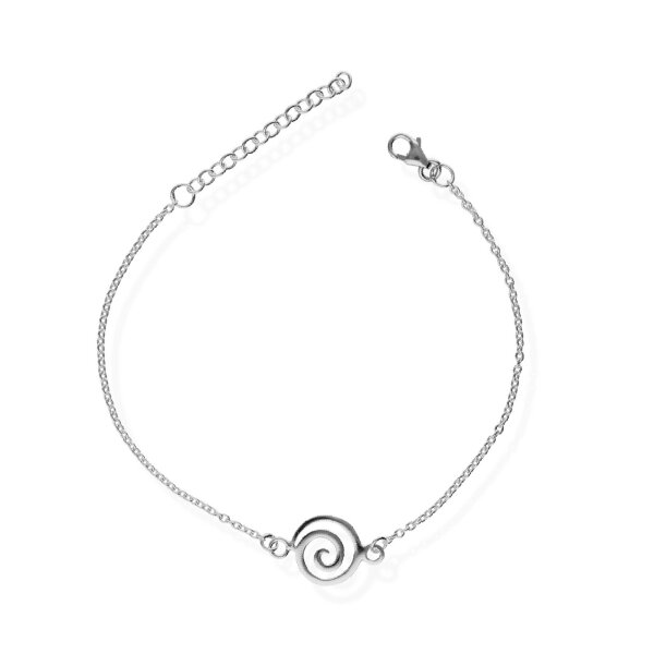 925 Silber Fußkette Spirale Charm Damen Fußband Fußkettchen Fk57