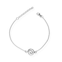 925 Silber Fußkette Spirale Charm Damen...