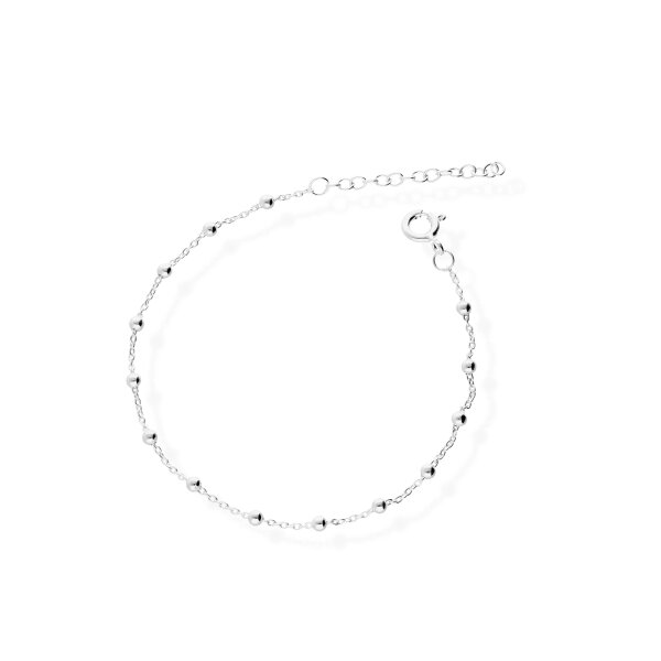 925 Silber Fußkette Silberkugel Silberperlen Charm Damen Fußband Fußkettchen Fk63