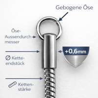 Schlangenkette Edelstahl 316L mit Karabinerverschluss &ndash; unisex Halskette