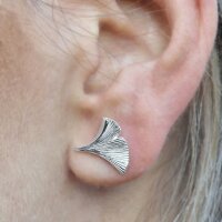 Ginkgo Damen Ohrstecker vereist Sterling Silber 925 Ohrringe