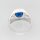 Siegelring Zirkonia facettiert blau oval Herren 925 Silber Ring viTalisman gjrz02