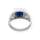 Siegelring Zirkonia facettiert blau eckig Herren 925 Silber Ring viTalisman gjrz04 62 ( Ø 19,7mm )