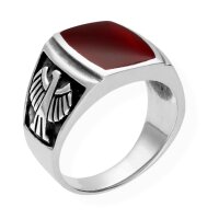 Siegelring Herren 925 Silber Ring rot Karneol Adler...