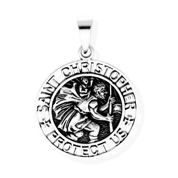 Amulett Kettenanhänger Kette Anhänger christlich Christophorus 925 Sterling Silber unisex 36085