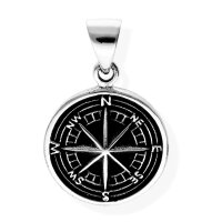Amulett Kette Anh&auml;nger Kettenanh&auml;nger Kompass unisex 925 Sterling Silber 36090
