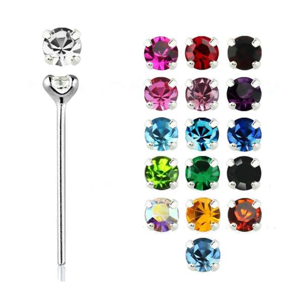 Nasenpiercing 925 Silber Zirkonia Nose Stud klein filigran elegant Damen Nasenschmuck
