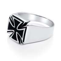 Eisernes Kreuz Ring Fingerring Templerkreuz Bikerring gothic 925 Sterling Silber Motivring  msr54 64 (20,4 mm &Oslash;)