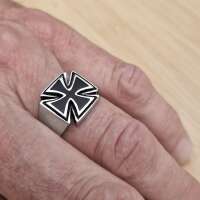Eisernes Kreuz Ring Fingerring Templerkreuz Bikerring gothic 925 Sterling Silber Motivring  msr54 64 (20,4 mm &Oslash;)