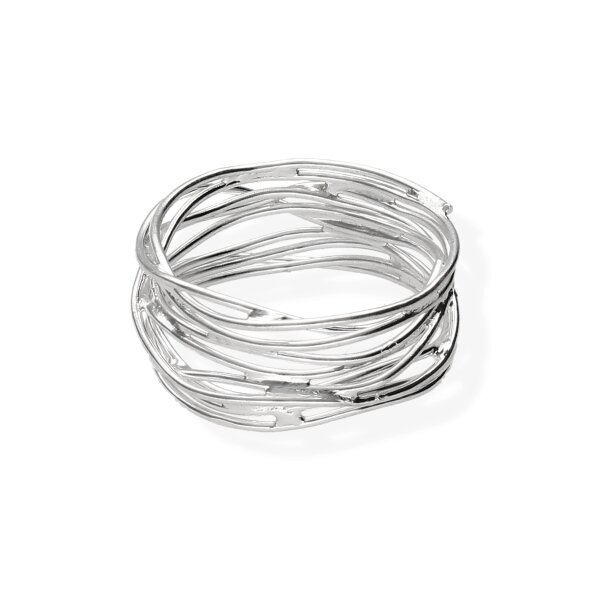 Wickelring Damenring abstrakt Silberstränge 925 Sterling Silber Ring  sr-32