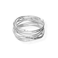 Wickelring Damen 925 Silber &ndash; abstrakter Damenring aus Sterling Silber &ndash; breiter Fingerring modern handgefertigt