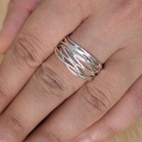 Wickelring Damenring abstrakt Silberstr&auml;nge 925 Sterling Silber Ring  sr-32
