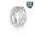 Wickelring Damen 925 Silber – abstrakter Damenring aus Sterling Silber – breiter Fingerring modern handgefertigt