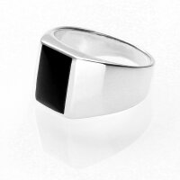 Siegelring Herrenring 925 Silber Ring schwarz Onyx rot...