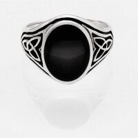 Siegelring Herrenring 925 Silber Ring Onyx keltisch...