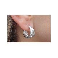 Damen Creolen Faltenohrringe 925 Silber - Ohrstecker...