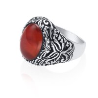 Siegelring Herrenring 925 Silber Ring schwarz Onyx rot Karneol Biker rocker iam15