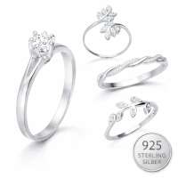 Damenring 925 Sterling Silber mit Zirkonia – 4...
