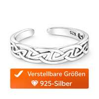 Zehenring Keltisches Muster Silber verstellbar